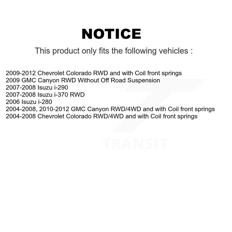 Front Suspension Ball Joints Pair For Chevrolet Colorado GMC Canyon Isuzu i-290 i-280 i-370 KTR-101337