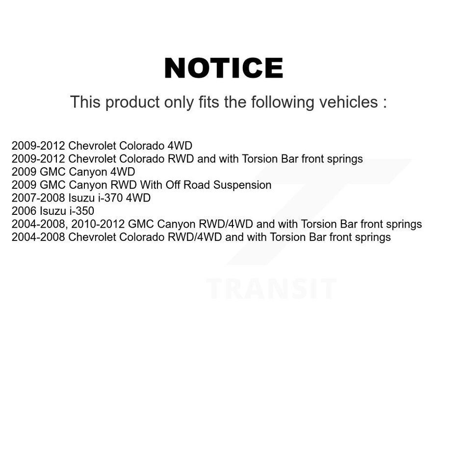 Front Suspension Ball Joints Pair For Chevrolet Colorado GMC Canyon Isuzu i-370 i-350 KTR-101339