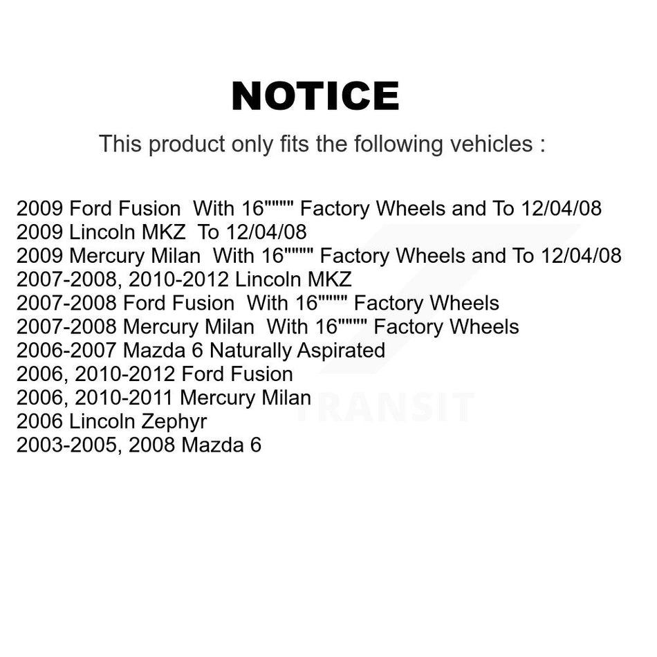 Front Suspension Control Arm And Ball Joint Assembly Kit For Ford Fusion Mazda 6 Lincoln MKZ Mercury Milan Zephyr KTR-101508