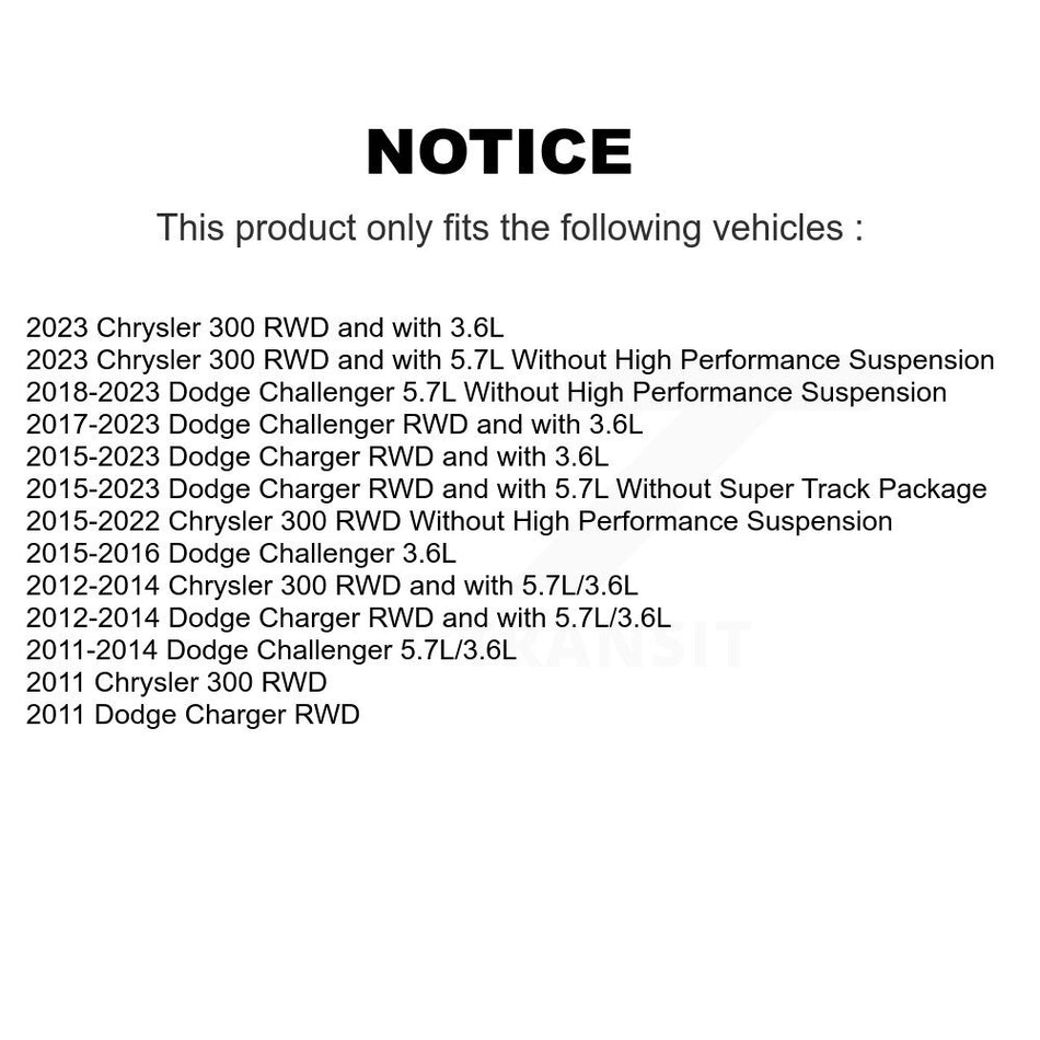 Front Suspension Control Arm And Ball Joint Assembly Kit For Dodge Charger Chrysler 300 Challenger KTR-101550