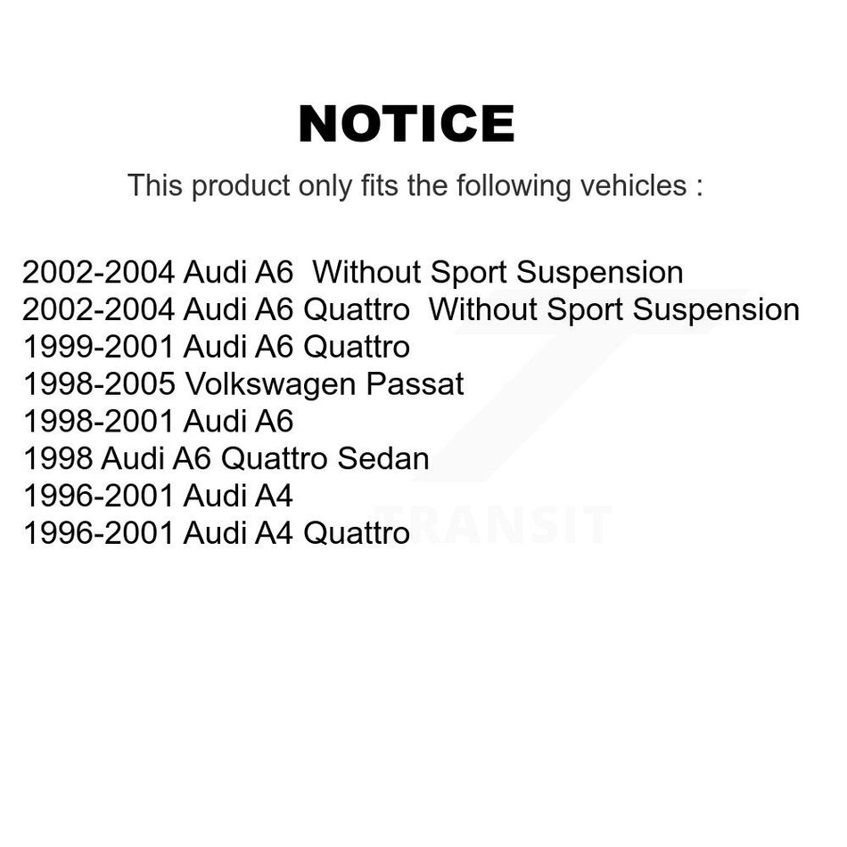 Front Suspension Control Arm And Ball Joint Assembly Steering Tie Rod End Stabilizer Bar Link Kit (6Pc) For Volkswagen Passat Audi A6 Quattro A4 KTR-101693