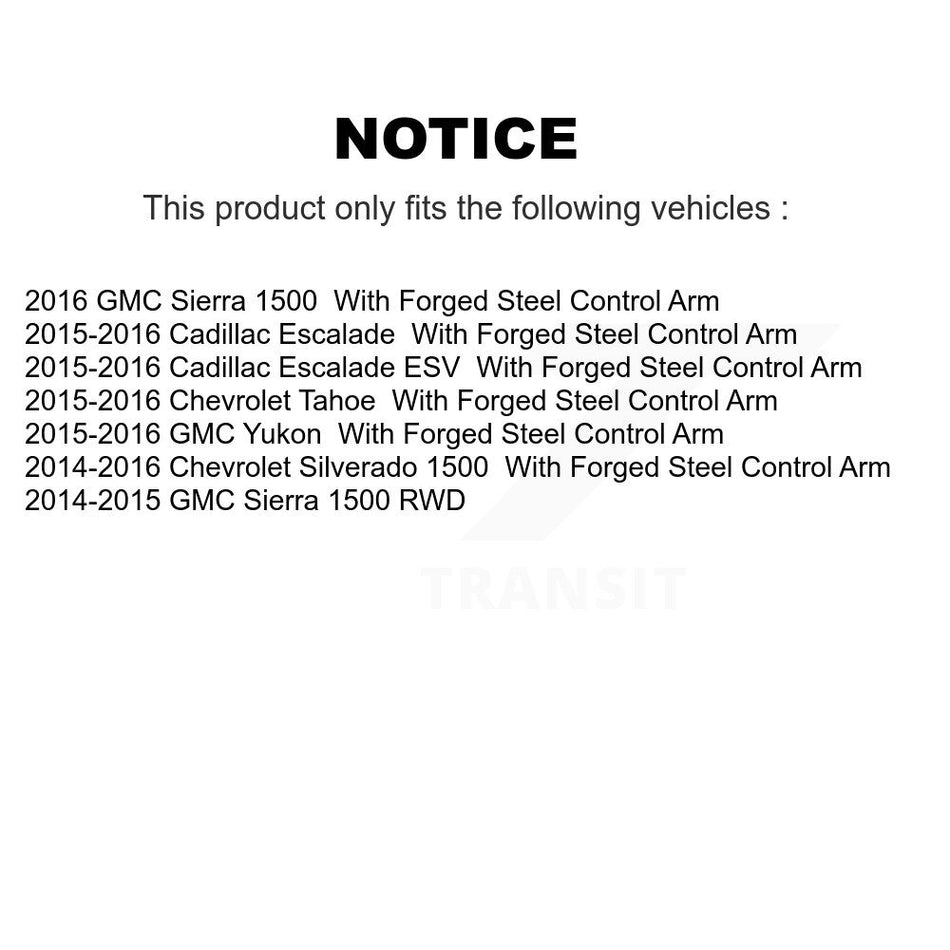 Front Suspension Control Arm And Ball Joint Assembly Steering Tie Rod End Stabilizer Bar Link Kit (8Pc) For Chevrolet Silverado 1500 GMC Sierra Tahoe KTR-101722