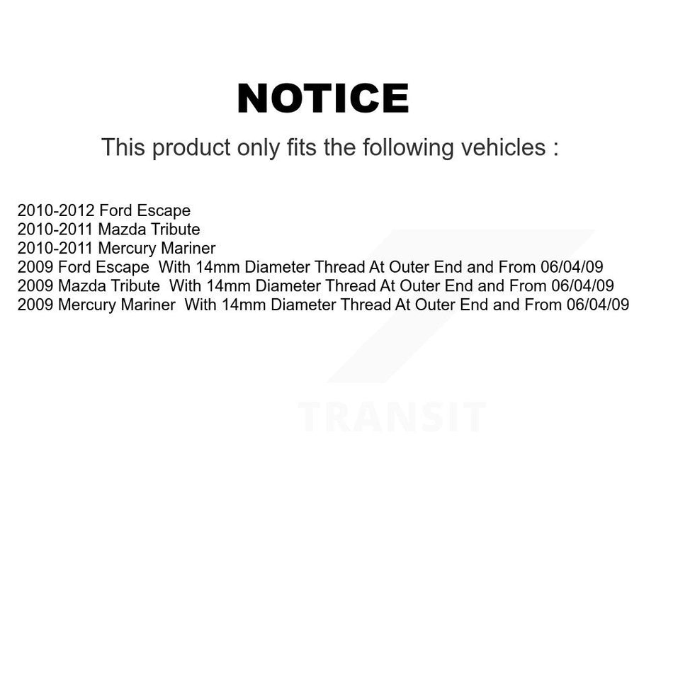 Front Steering Tie Rod End Kit For Ford Escape Mercury Mariner Mazda Tribute KTR-101952