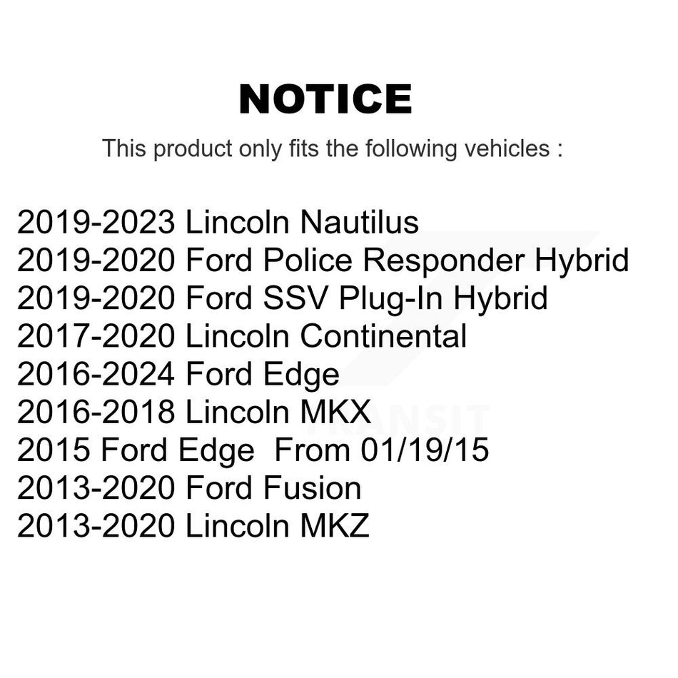 Front Rear Suspension Stabilizer Bar Link Kit For Ford Fusion Edge Lincoln MKZ MKX Continental Police Responder Hybrid SSV Plug-In KTR-102084