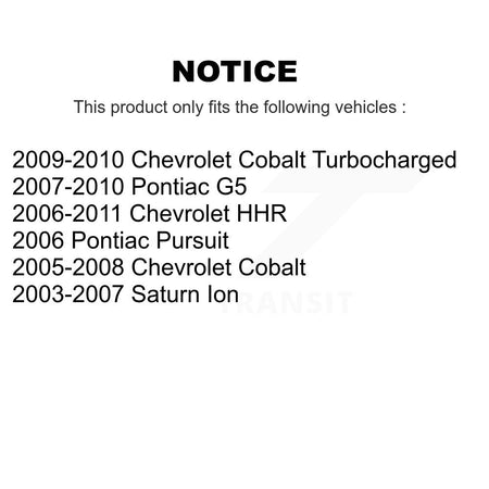 Rear Lower Suspension Control Arm Bushing Pair For Chevrolet Cobalt Pontiac G5 Saturn Ion KTR-102221