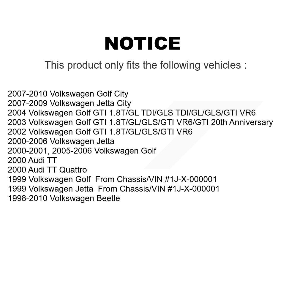 Front Lower Rearward Suspension Arm Bushing Pair For Volkswagen Jetta Golf Beetle City TT KTR-102232