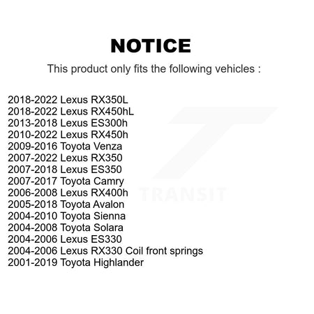 Front Lower Rearward Suspension Arm Bushing Pair For Toyota Camry Lexus Highlander RX350 KTR-102237
