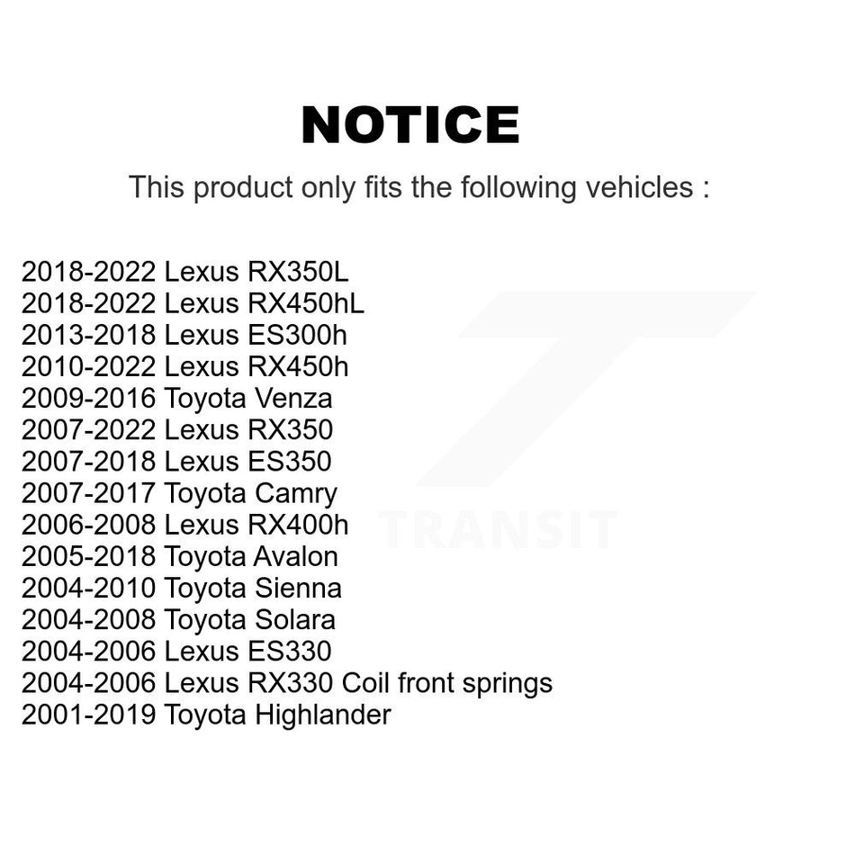 Front Lower Rearward Suspension Arm Bushing Pair For Toyota Camry Lexus Highlander RX350 KTR-102237