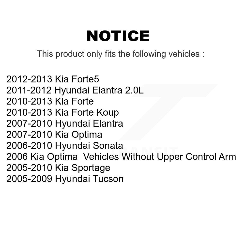 Front Lower Rearward Suspension Control Arm Bushing Pair For Hyundai Elantra Kia Forte KTR-102246