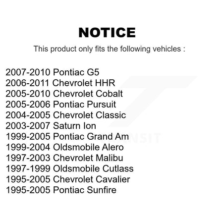 Front Lower Rearward Suspension Control Arm Bushing Pair For Chevrolet Pontiac Cobalt G5 KTR-102249