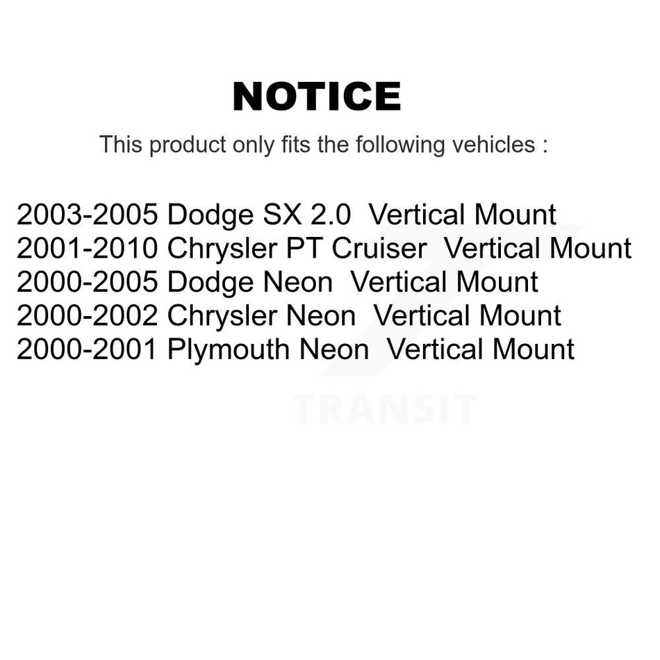 Front Lower Rearward Suspension Control Arm Bushing Pair For Chrysler PT Cruiser Neon SX KTR-102251