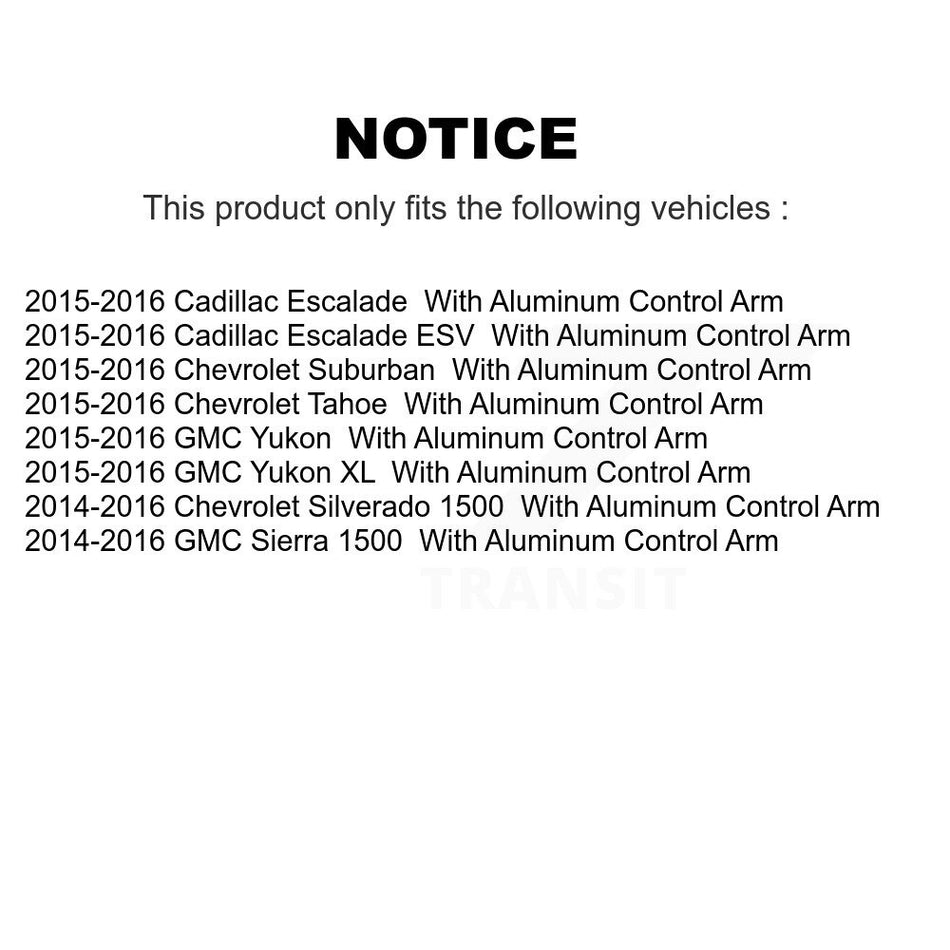 Front Suspension Ball Joint And Tie Rod End Kit For Chevrolet Silverado 1500 GMC Sierra Tahoe Suburban Yukon Cadillac XL Escalade ESV KTR-102328