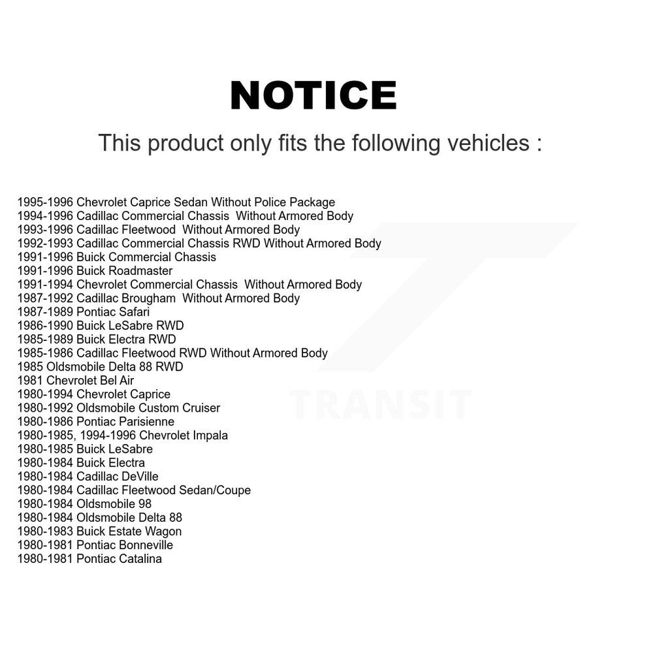 Front Ball Joint & Tie Rod End Kit For Chevrolet Caprice Buick Cadillac Roadmaster Impala Oldsmobile LeSabre Brougham Delta 88 Electra DeVille Fleetwood Pontiac 98 Parisienne Custom Cruiser KTR-102349