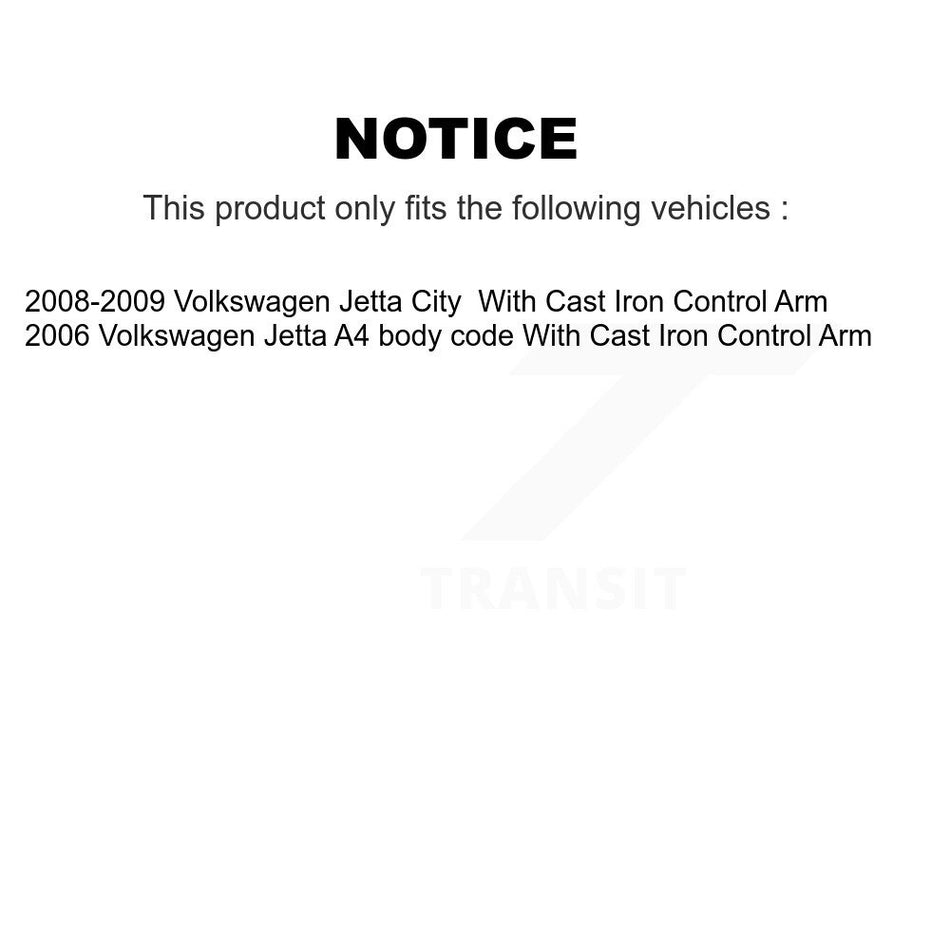 Front Suspension Control Arm And Tie Rod End Kit For 2006 Volkswagen Jetta GLI 7th 8th Digit Of VIN Is "9M" Or "1J" KTR-102577