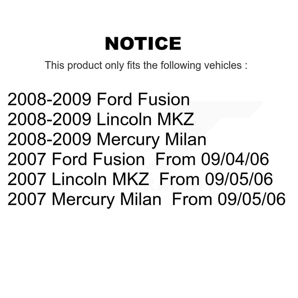 Front Suspension Control Arm Assembly And Tie Rod End Kit For Ford Fusion Lincoln MKZ Mercury Milan KTR-102605