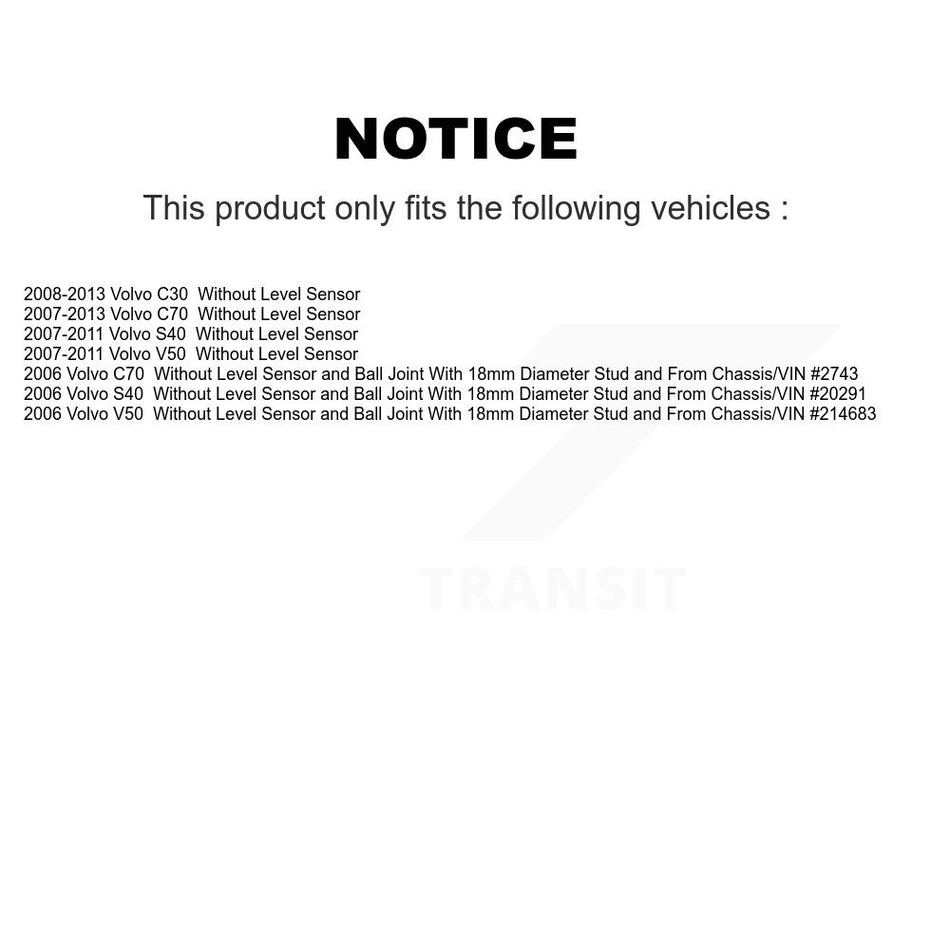 Front Suspension Control Arm Assembly And Tie Rod End Kit For Volvo S40 C70 C30 V50 KTR-102658