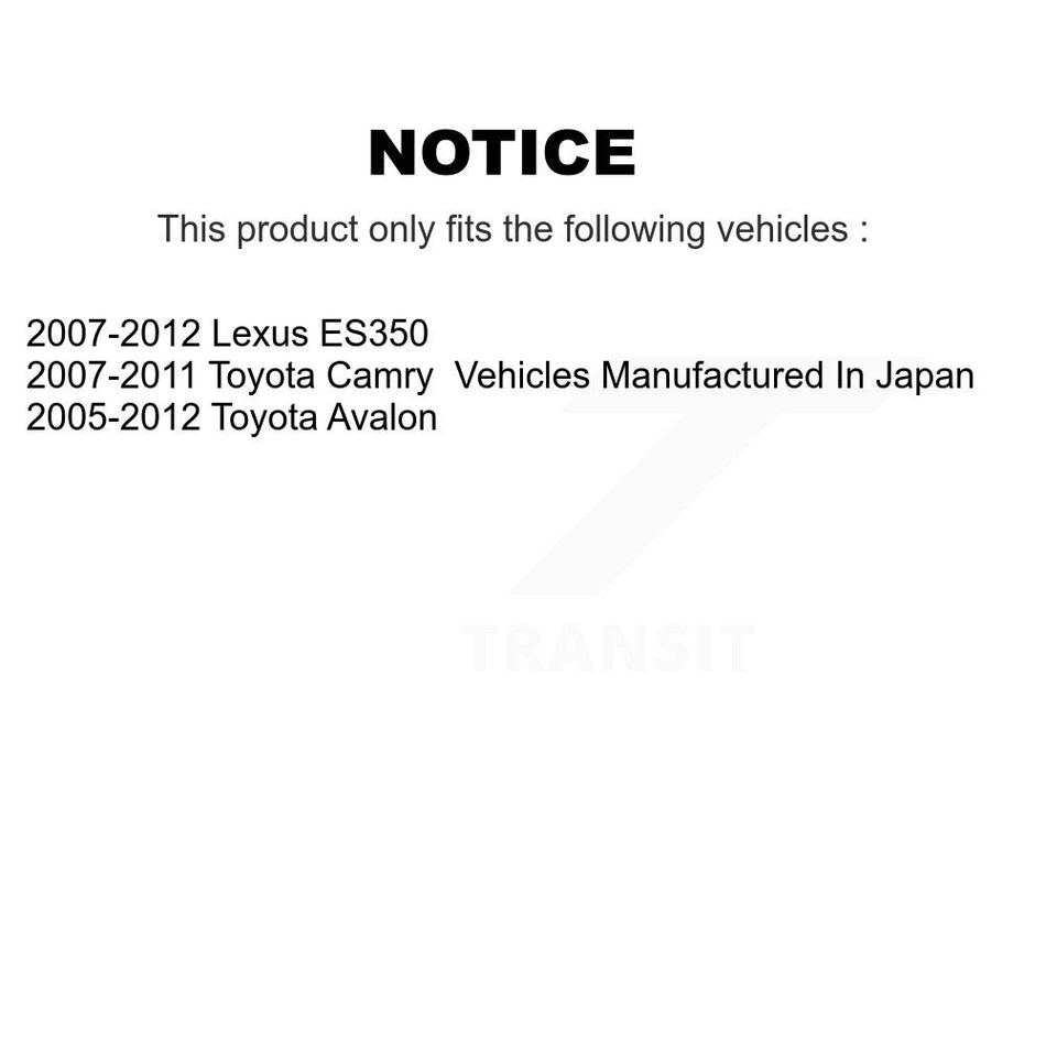 Front Suspension Control Arm Assembly Tie Rod End Kit For Toyota Camry Lexus ES350 Avalon KTR-102672