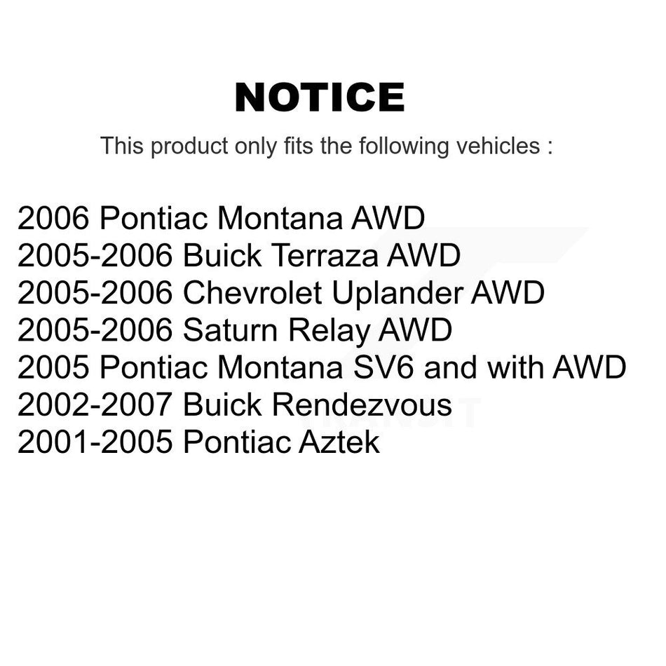 Front Suspension Control Arm Assembly And Tie Rod End Kit For Buick Rendezvous Chevrolet Uplander Pontiac Aztek Montana Terraza Saturn Relay KTR-102780