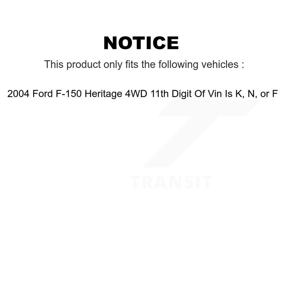 Front Suspension Control Arm Kit For 04 Ford F-150 Heritage 11th Digit Of Vin Is K N or F KTR-103144