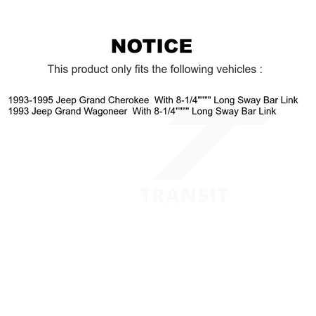 Front Rear Suspension Stabilizer Bar Link Kit For Jeep Grand Cherokee Wagoneer KTR-103276