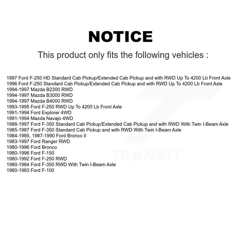 Front Steering Tie Rod End Kit For Ford F-150 Ranger F-250 F-350 Bronco Mazda B2300 F-100 B4000 B3000 KTR-103755