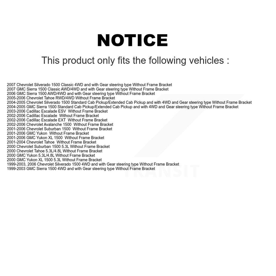 Front Tie Rod End Ball Joints Center link Idler Arm Kit (10Pc) For Chevrolet GMC 1500 KTR-103936