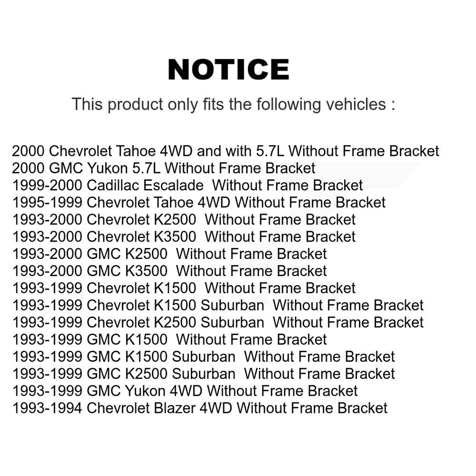 Front Steering Tie Rod End Ball Joints Idler Arm Pitman Kit For Chevrolet K1500 GMC Tahoe K2500 Suburban K3500 Yukon Cadillac Escalade Blazer Without Frame Bracket KTR-103955