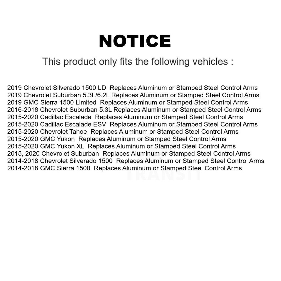 Front Control Arm Ball Joint Tie Rod End Link Kit (8Pc) For GMC Chevrolet Sierra 1500 XL KTR-104141