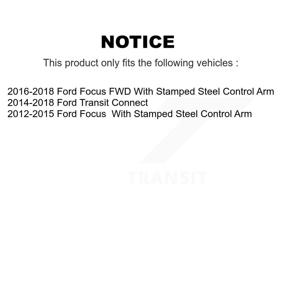 Front Control Arm & Ball Joint Tie Rod End Link Kit (8Pc) For Ford Focus Transit Connect KTR-104148
