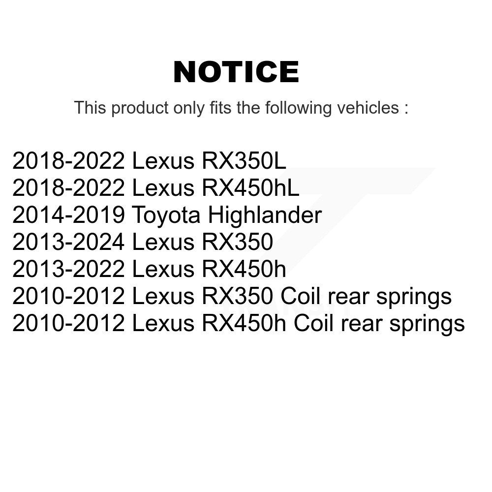 Rear Suspension Sway Bar Link Kit For Lexus RX350 Toyota Highlander RX450h RX350L RX450hL KTR-104225