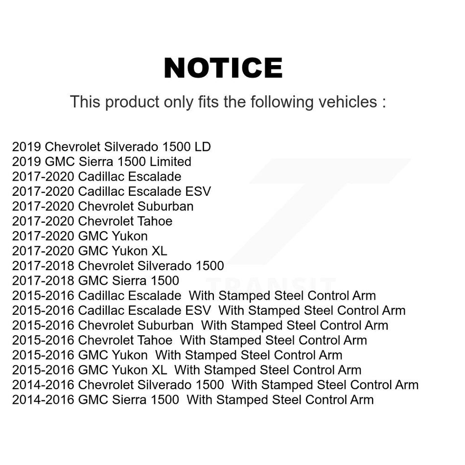 Front Upper Ball Joints Pair For GMC Chevrolet Sierra 1500 Silverado Tahoe Yukon XL KTR-104393