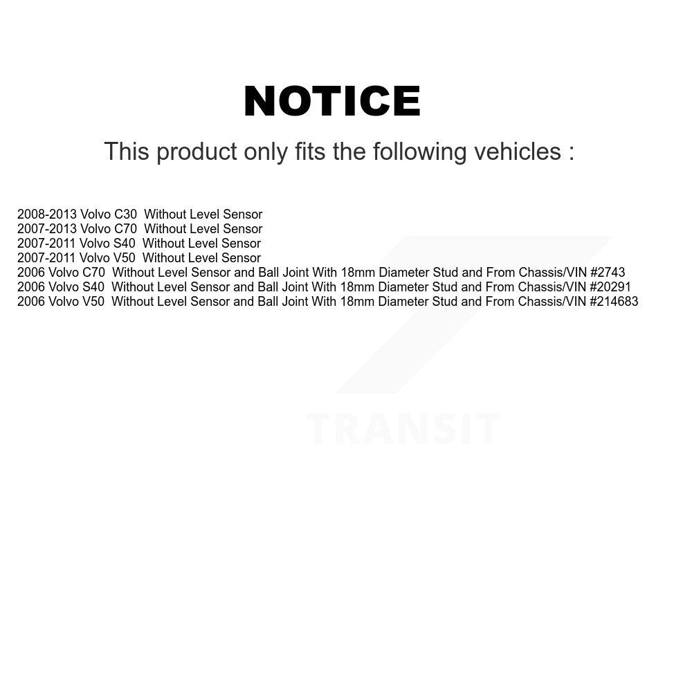 Front Control Arm And Ball Joint Tie Rod End Bar Link Kit (8Pc) For Volvo C30 S40 C70 V50 KTR-104472