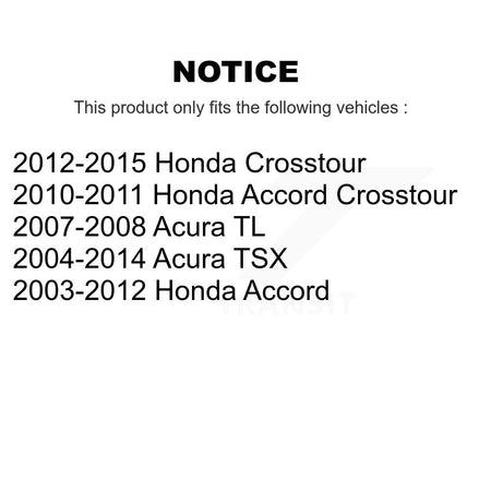 Front Lower Inner Rearward Suspension Arm Bushing Pair For Honda Accord Acura TSX TL KTR-104503