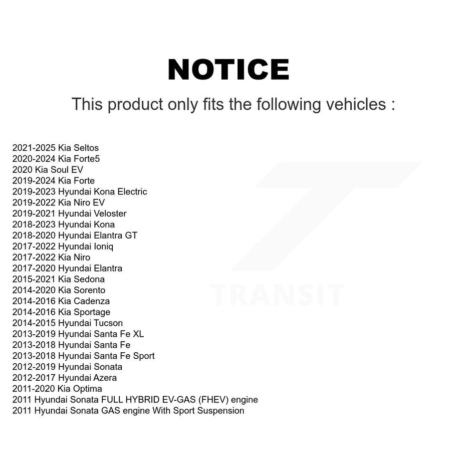 Front Lower Rearward Suspension Control Arm Bushing Pair For Hyundai Kia Elantra Santa Fe KTR-104505