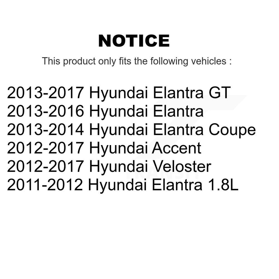Front Lower Rearward Suspension Control Arm Bushing Pair For Hyundai Elantra Accent GT KTR-104508