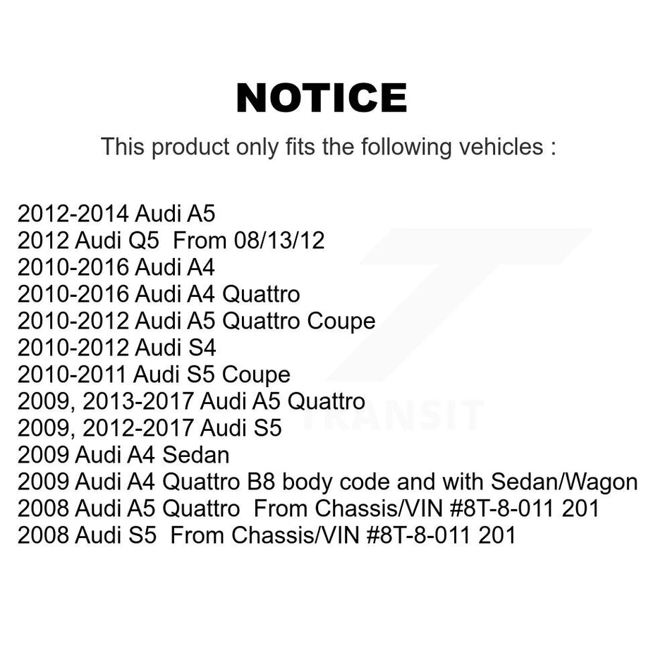 Front Control Arm & Ball Joint Tie Rod End Link Kit (8Pc) For Audi A4 Quattro A5 Q5 S5 S4 KTR-104550