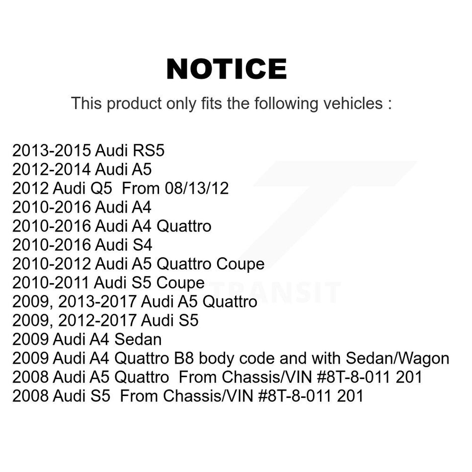 Front Control Arm & Ball Joint Tie Rod End Link Kit (8Pc) For Audi A4 Quattro A5 Q5 S5 S4 KTR-104550