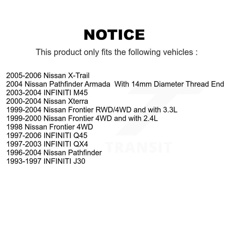 Front Outer Tie Rod End Pair For Nissan X-Trail Pathfinder Xterra Frontier INFINITI QX4 KTR-104613