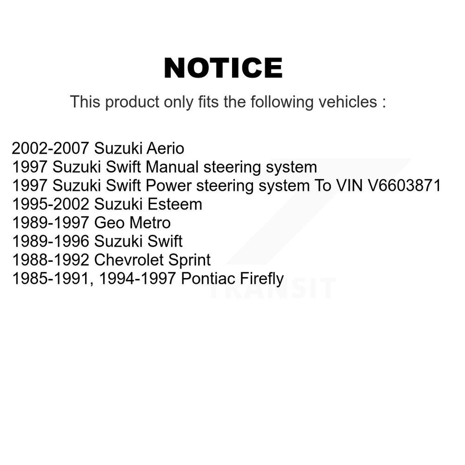 Front Outer Tie Rod End Pair For Suzuki Aerio Geo Metro Pontiac Firefly Esteem Swift KTR-104650