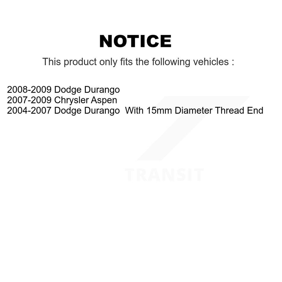 Front Outer Steering Tie Rod End Pair For Dodge Durango Chrysler Aspen KTR-104661