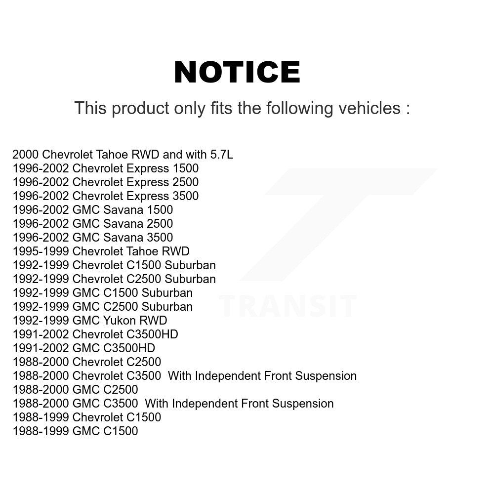 Front Inner Tie Rod End Pair For C1500 Chevrolet GMC C2500 C3500 Express 3500 Tahoe Yukon KTR-104754