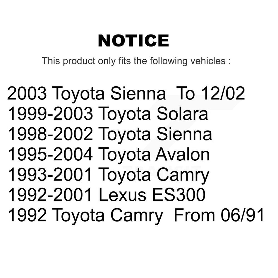 Front Inner Steering Tie Rod End Pair For Toyota Camry Sienna Solara Avalon Lexus ES300 KTR-104769
