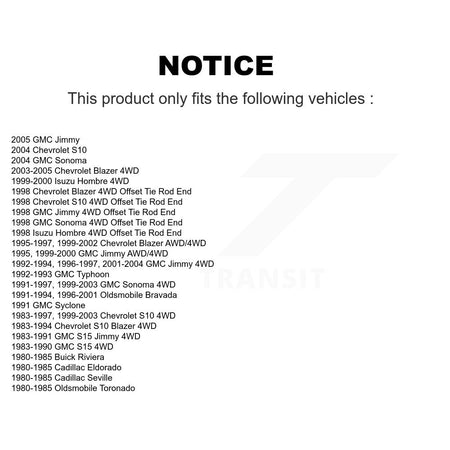 Front Inner Tie Rod End Pair For Chevrolet GMC S10 Blazer Jimmy Sonoma S15 Cadillac Buick KTR-104818