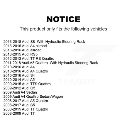 Front Inner Tie Rod End Pair For Audi A4 Quattro Q5 A5 S4 S5 TT allroad A8 RS5 TTS S8 RS KTR-104842