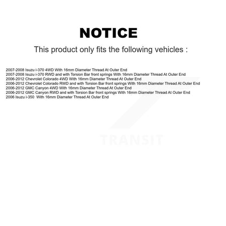 Front Inner Steering Tie Rod End Pair For Chevrolet Colorado GMC Canyon Isuzu i-350 i-370 KTR-104854