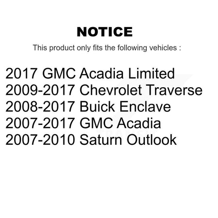 Front Inner Tie Rod End Pair For GMC Acadia Buick Enclave Chevrolet Traverse Saturn KTR-104857