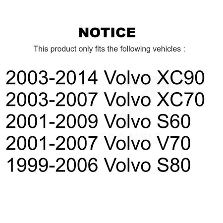 Front Inner Steering Tie Rod End Pair For Volvo XC90 S60 XC70 V70 S80 KTR-104925