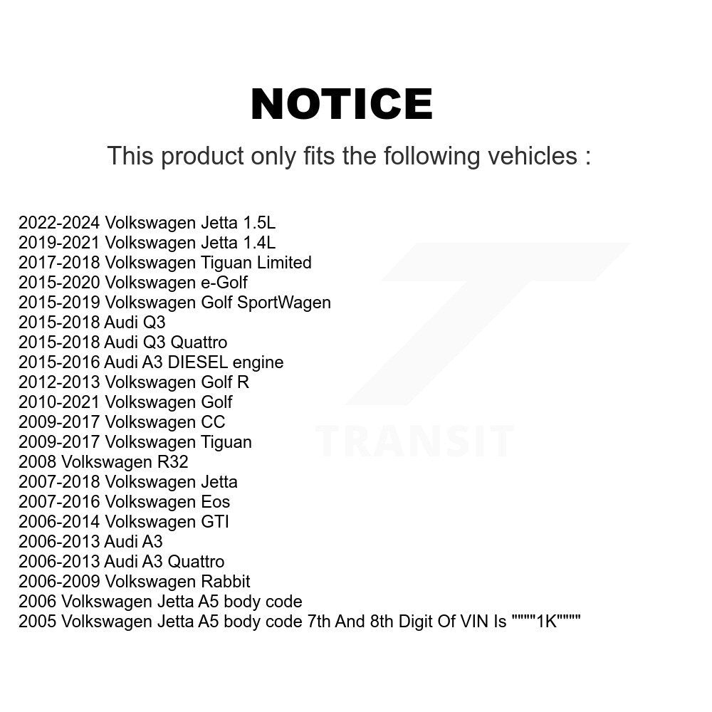 Front Outer & Inner Tie Rod End Kit For Volkswagen Jetta Golf Tiguan SportWagen Audi GTI KTR-105027