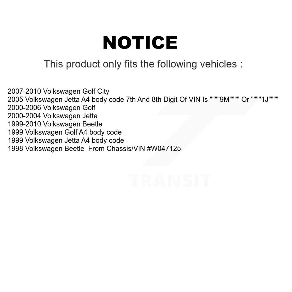 Front Outer & Inner Steering Tie Rod End Kit For Volkswagen Jetta Golf Beetle City KTR-105030
