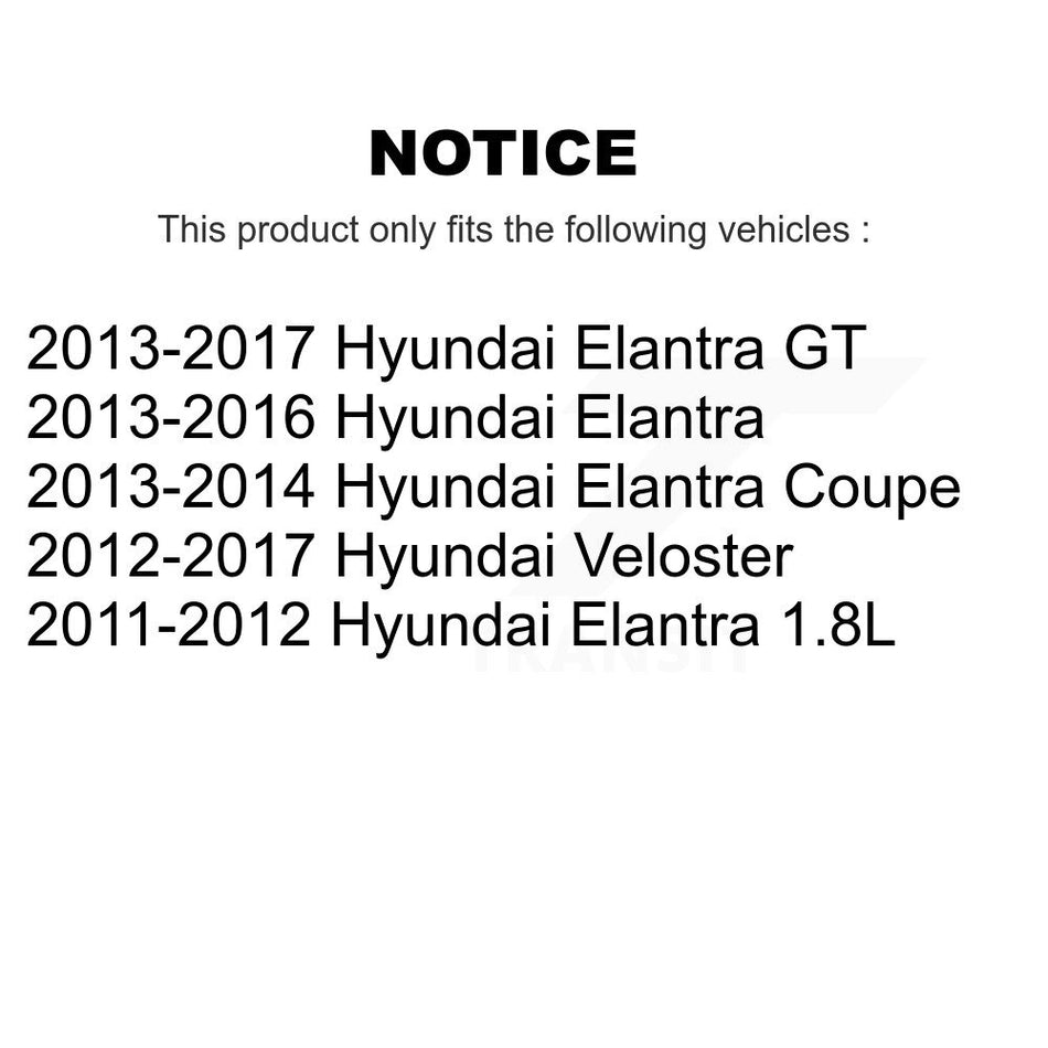 Front Outer & Inner Steering Tie Rod End Kit For Hyundai Elantra GT Veloster Coupe KTR-105066